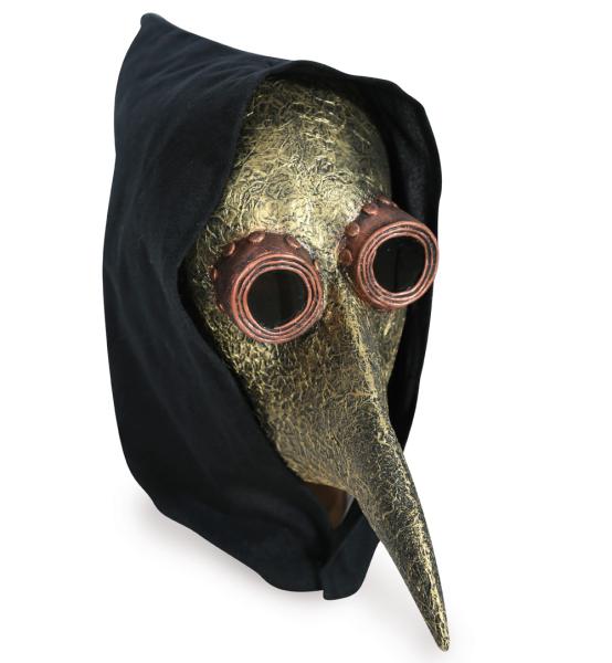 Halbmaske Pestmaske mit Haube - 1-teilig - Adult Halbmaske Pestmaske mit Haube - 1-teilig - Adult